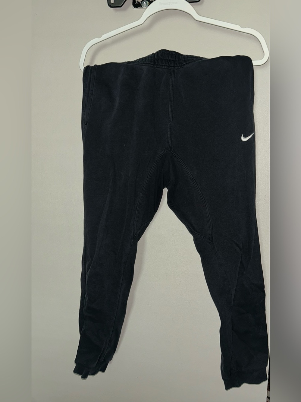 Nike Kids Black Sweatpants with White Swoosh
